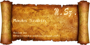 Mauks Szabin névjegykártya